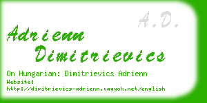 adrienn dimitrievics business card